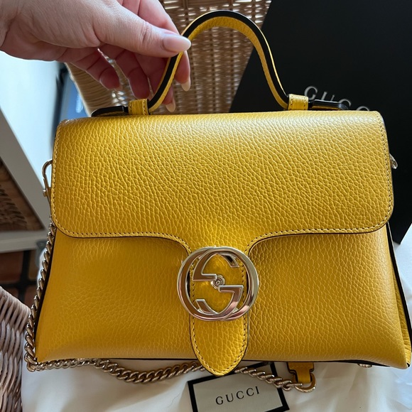 Authentic *New* Gucci Yellow Crossbody - Picture 8 of 10